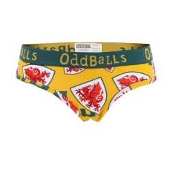 OddBalls FA Wales Yellow - Ladies Briefs