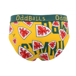 OddBalls FA Wales Yellow - Men's Comfortable Cotton Briefs | Fun & Supportive Underwear 5 OddBalls FA Wales Yellow - Mens Briefs