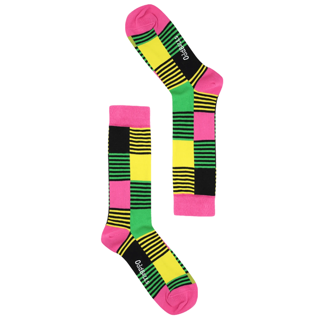 OddBalls Yellow Blocks Pattern Socks - Fun & Comfortable Men's & Women's Socks 3 OddBalls Yellow Blocks - Socks