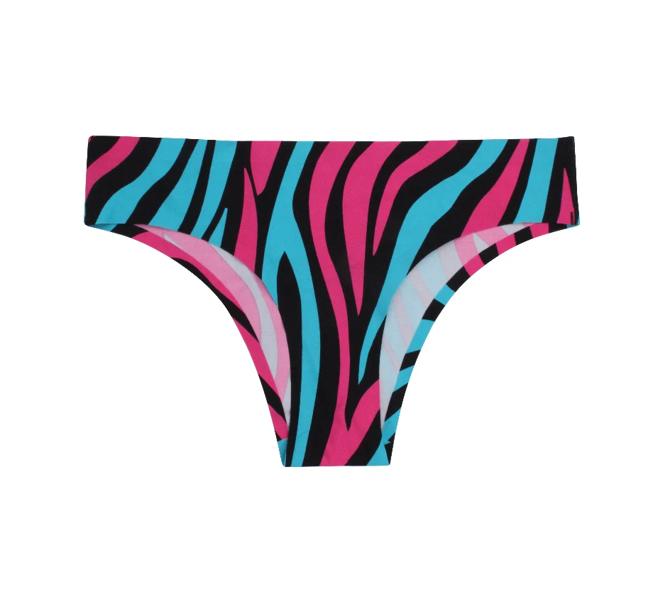 OddBalls Zebra Print Teen Girls Seamless Brazilian Briefs - Soft & Comfortable Underwear 3 OddBalls Zebra - Teen Girls Seamless Brazilian Briefs